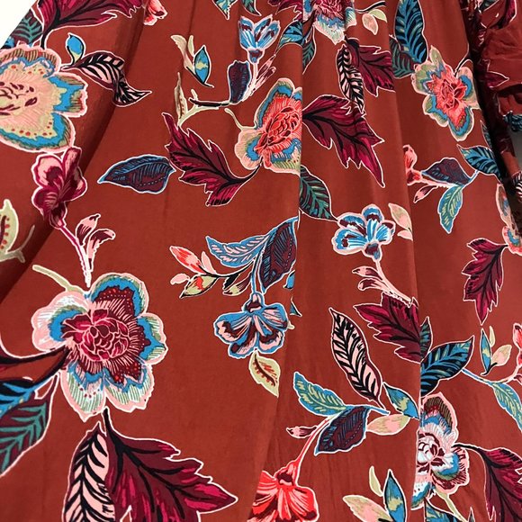 Ivy Street Tropical Floral Flowy Off-The-Shoulder Dress - Picture 7 of 13